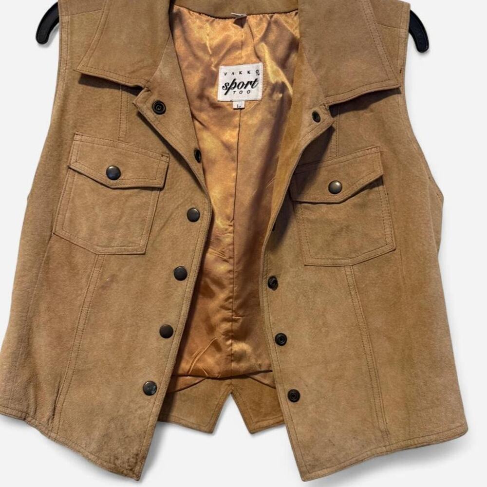 Vakko genuine leather suede vest
